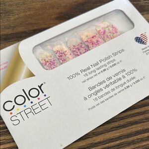 Canes-FettiColor Street Pink and Clear Party Nail Strips